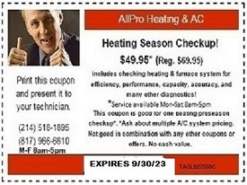 HEATING SERVICE CHECKUP COUPON